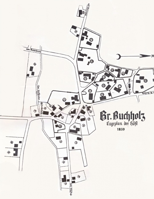 Groß-Buchholz Dorf-Karte von 1859